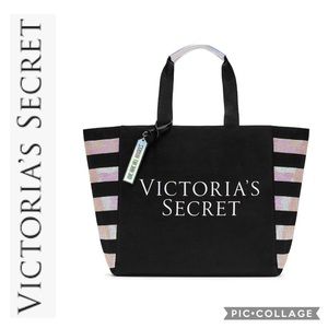 🆕 Victoria’s Secret Sequin Striped Tote Bag